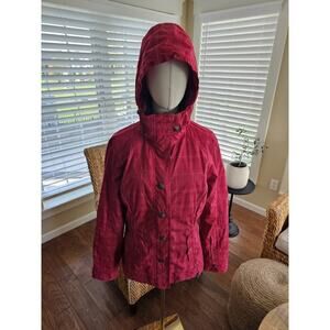Nils Ski Snowboard Hooded Jacket Women's Size 8 Insulated Red EUC